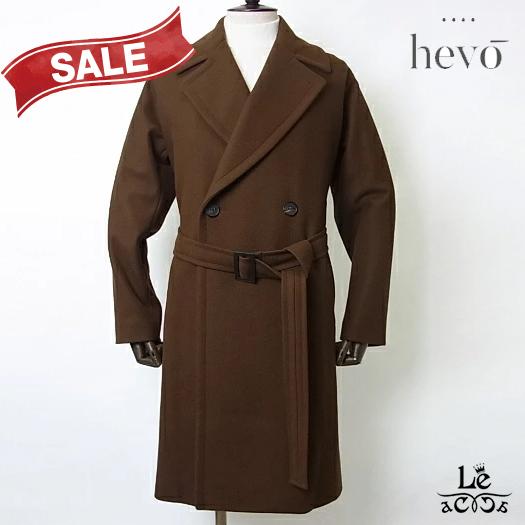 30 Off Hevo イーヴォ コート ラグランコート ベルテッドコート メンズ メルトン ダブル 2つボタン ブラウン 無地 国内正規品 Brin725 2363brown A0 レ アッカ 通販 Yahoo ショッピング