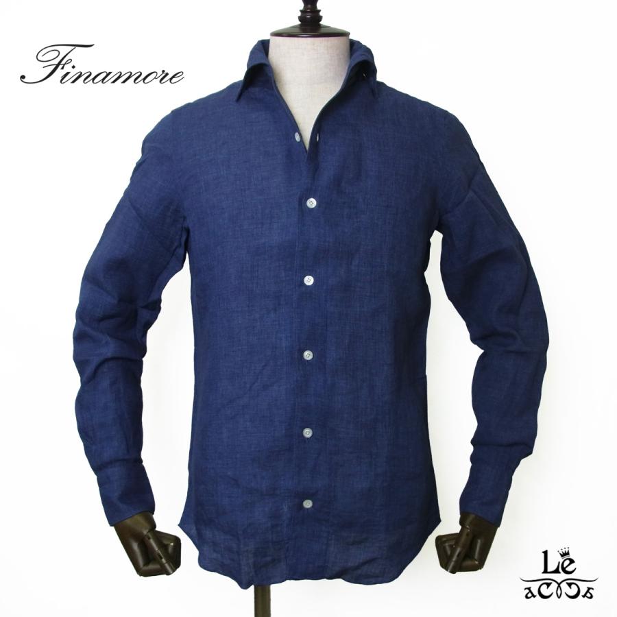 Finamore（フィナモレ） リネンシャツ 長袖 シャツ ワンピースカラー