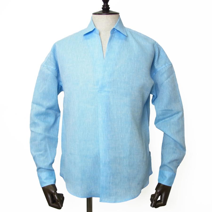 COLONY CLOTHING プールサイドシャツ　リネン長袖シャツ L セール】 COLONY CLOTHING / ALBINI リネン プールサイドシャツ