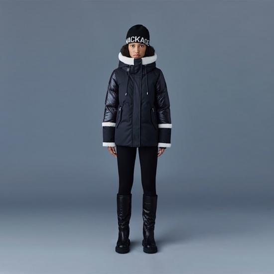 MACKAGE マッカージュ ダウンジャケット シャーリング ダック ダウンパーカー レディース ブルゾン ブラック 日本別注 カナダ 国内正規品 送料無料の画像