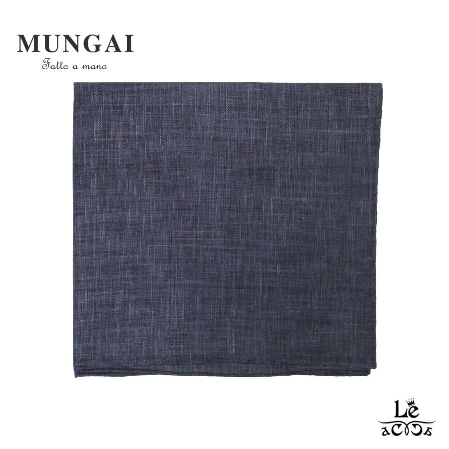 【使用2回】MUNGAIムンガイリネンポケットパイピングチーフイタリア製ネイビー パイピング リネン ポケットチーフ（チーフ）｜MUNGAI（ムンガイ