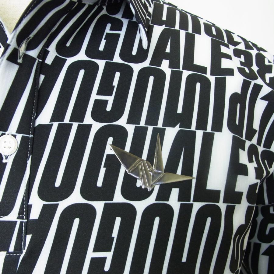 1PIU1UGUALE3 ポロシャツ 黒/白 大きな文字プリント 1PIU1UGUALE3 GOLF ウノピゥウノウグァーレトレゴルフ 長袖