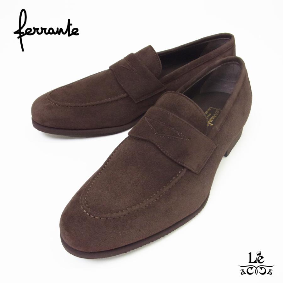 FERRANTE フェランテ スエード ローファー ISEO イセオ ブラウン こげ 