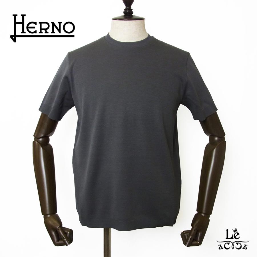 HERNO（ヘルノ） Tシャツ カットソー ジャージニットエフェクト クルー
