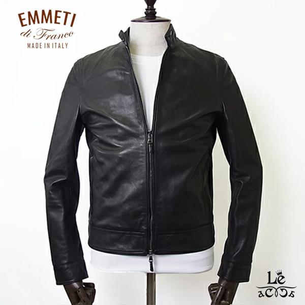 Emmeti エンメティ ライダースジャケット Juri レザー シングル ライダース ジャケット メンズ ライダースジャケット ブラック 黒 レザー ブラック レ アッカ イタリア 国内正規品 Juri Nero S1 通販正規店の