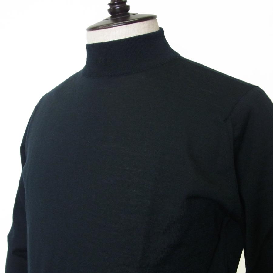 ジョンスメドレー JOHN SMEDLEY モックネック 長袖 プルオーバー KILDAY ハイゲージ MODERN FIT ハイネック ニット セーター ブラック ブランド 国内正規品の画像