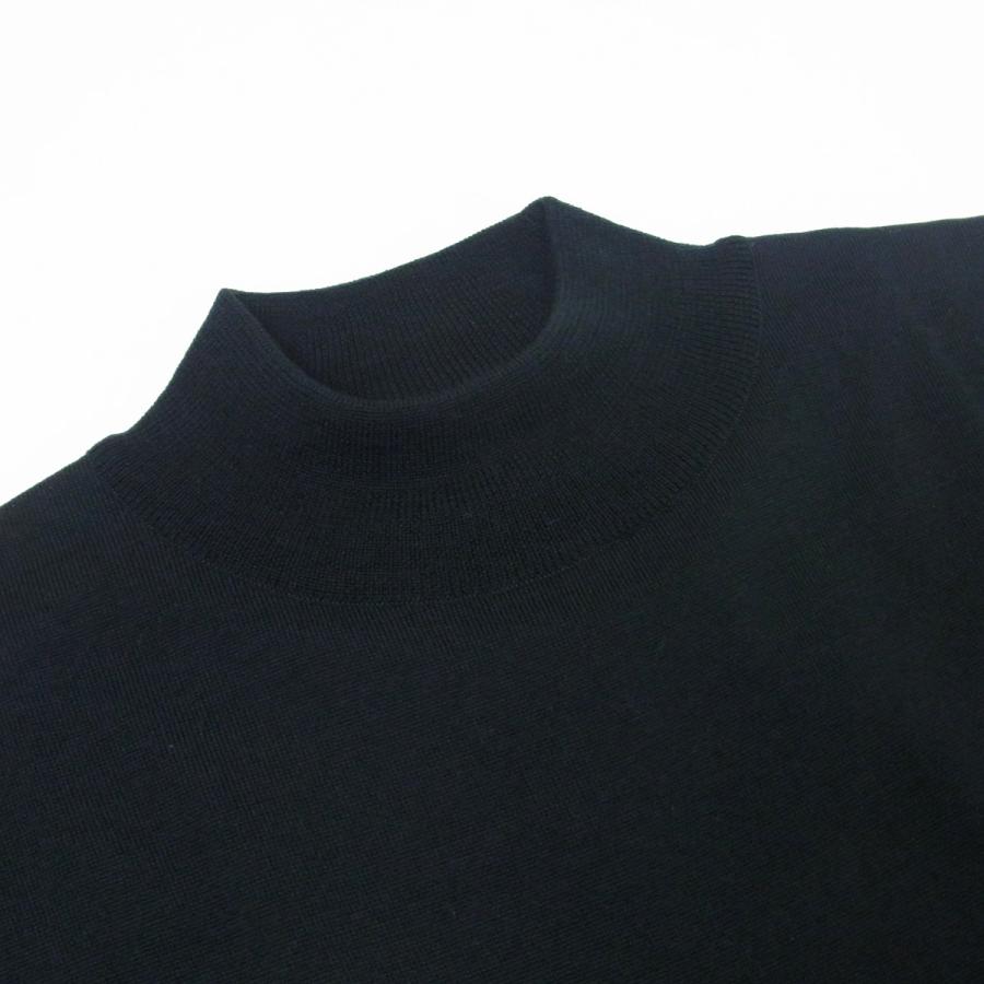 ジョンスメドレー JOHN SMEDLEY モックネック 長袖 プルオーバー KILDAY ハイゲージ MODERN FIT ハイネック ニット セーター ブラック ブランド 国内正規品の画像