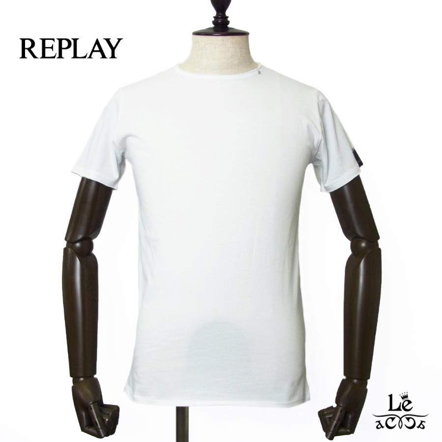 REPLAY リプレイ Tシャツ ベーシック ジャージー クルーネック TEE 半袖 ホワイト 白 無地 国内正規品