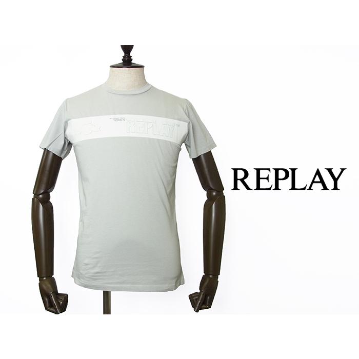 REPLAY リプレイ Tシャツ メンズ クルーネック 半袖 カットソー ラバーロゴデザイン M6011.000.2660 ライトグレー 国内正規品｜mejiroleacca｜09