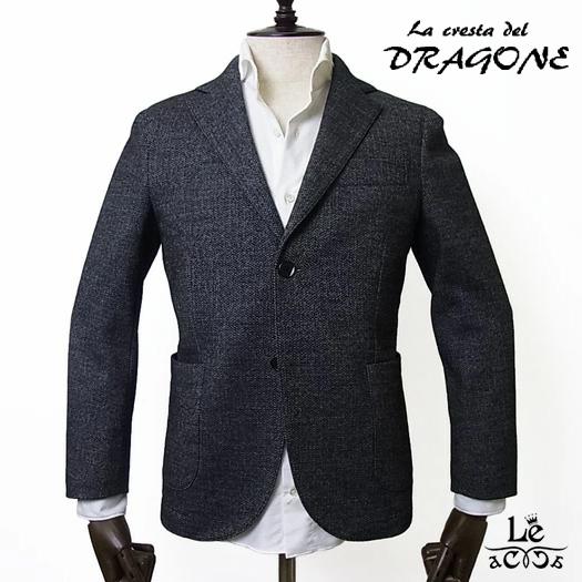 世界の La メンズ ジャケット ウール ヘリンボーン 60 Off セットアップ メンズ ジャケット ウール ヘリンボーン Cresta 秋冬モデル チャコールグレー セットアップ ドラゴーネ Dragone Del ジャケット