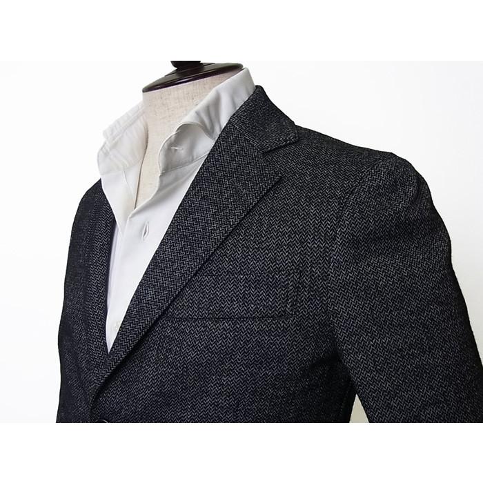 世界の La メンズ ジャケット ウール ヘリンボーン 60 Off セットアップ メンズ ジャケット ウール ヘリンボーン Cresta 秋冬モデル チャコールグレー セットアップ ドラゴーネ Dragone Del ジャケット