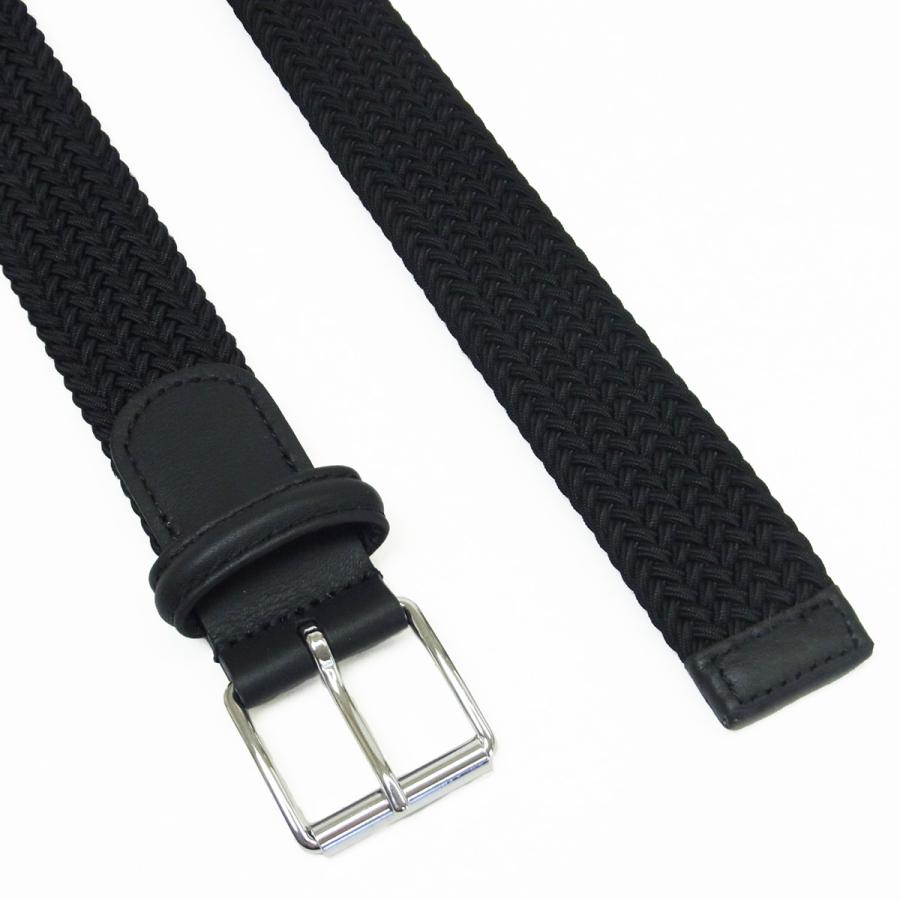 muta marine ムータ　メッシュベルト　ゴム　伸縮性　ブラック muta - LEATHER COMBINATION MESH BELT / レザー