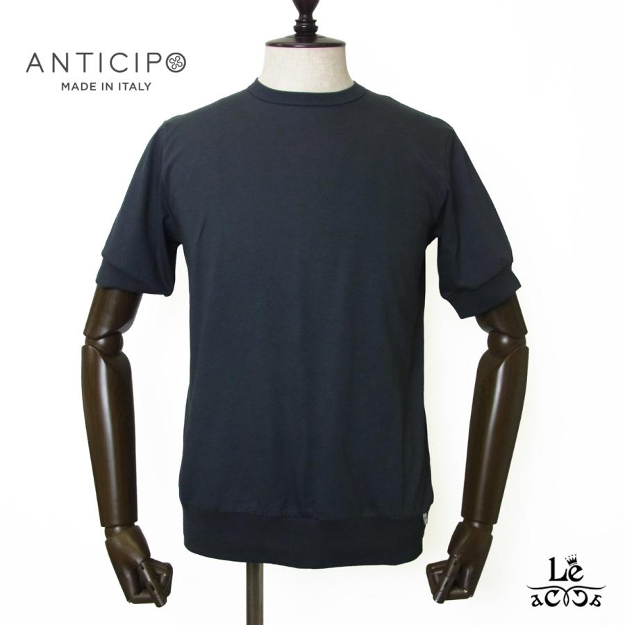 ANTICIPO NEBBIOLO Tシャツ ブラック 48 ANTICIPO アンティチポ クルーネック カットソー Tシャツ NEBBIOLO