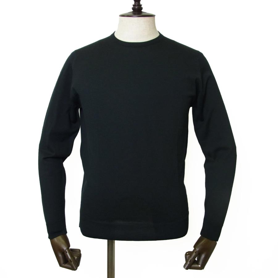 ジョンスメドレー JOHN SMEDLEY スキャンラン SCANLAN クルーネック ニット 30G ハイゲージ メリノウール MODERN FIT ブラック イギリス ブランド 国内正規品の画像