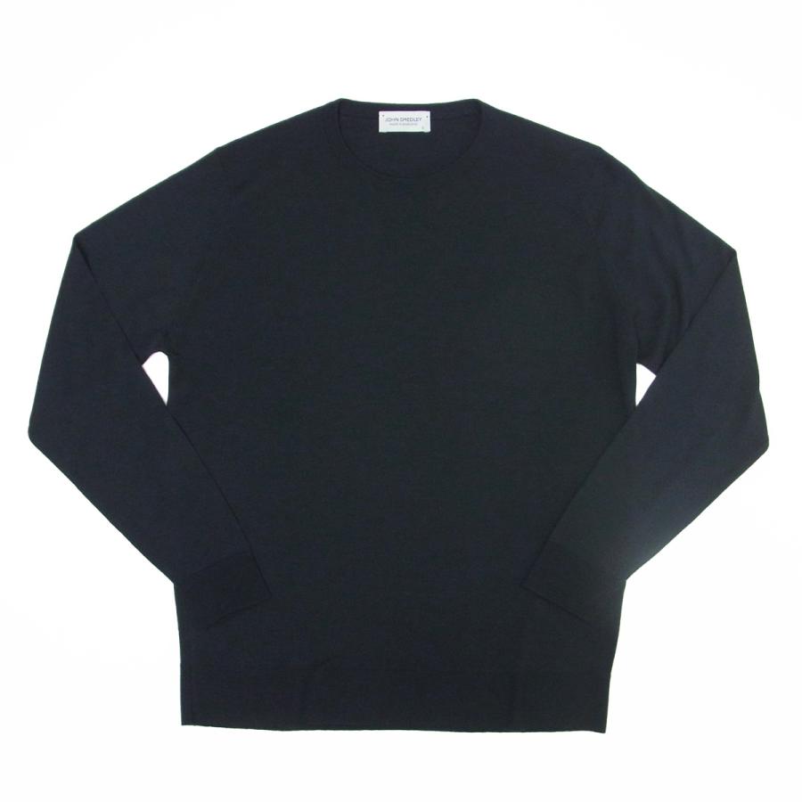 ジョンスメドレー JOHN SMEDLEY スキャンラン SCANLAN クルーネック ニット 30G ハイゲージ メリノウール MODERN FIT ブラック イギリス ブランド 国内正規品の画像