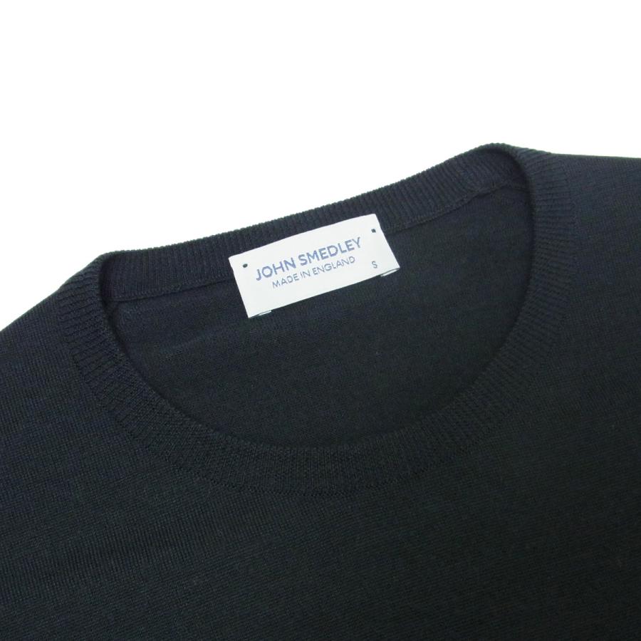 ジョンスメドレー JOHN SMEDLEY スキャンラン SCANLAN クルーネック ニット 30G ハイゲージ メリノウール MODERN FIT ブラック イギリス ブランド 国内正規品の画像