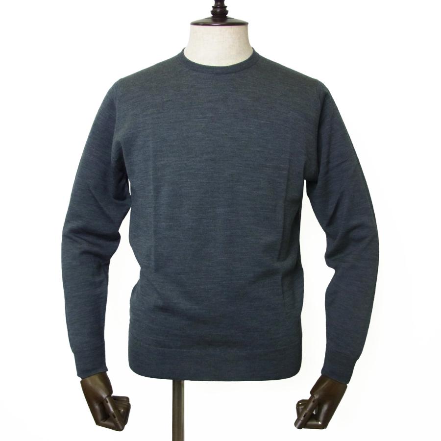 ジョンスメドレー JOHN SMEDLEY スキャンラン SCANLAN クルーネック ニット 30G ハイゲージ メリノウール MODERN FIT チャコール イギリス 正規品の画像
