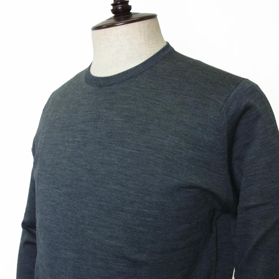 ジョンスメドレー JOHN SMEDLEY スキャンラン SCANLAN クルーネック ニット 30G ハイゲージ メリノウール MODERN FIT チャコール イギリス 正規品の画像