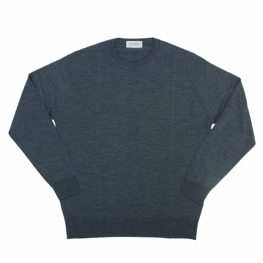 ジョンスメドレー JOHN SMEDLEY スキャンラン SCANLAN クルーネック ニット 30G ハイゲージ メリノウール MODERN FIT チャコール イギリス 正規品の画像