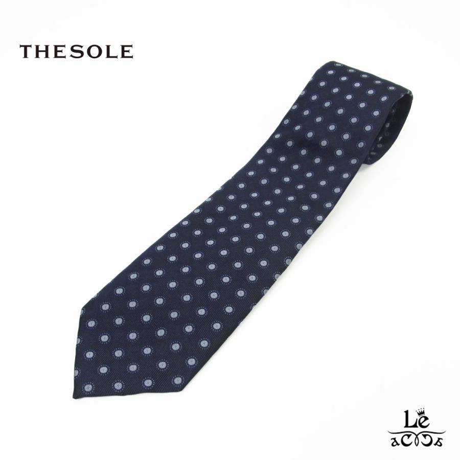 THE SOLE ザ ソール ネクタイ 小紋柄 ネイビー シルクタイ TS-TIE8