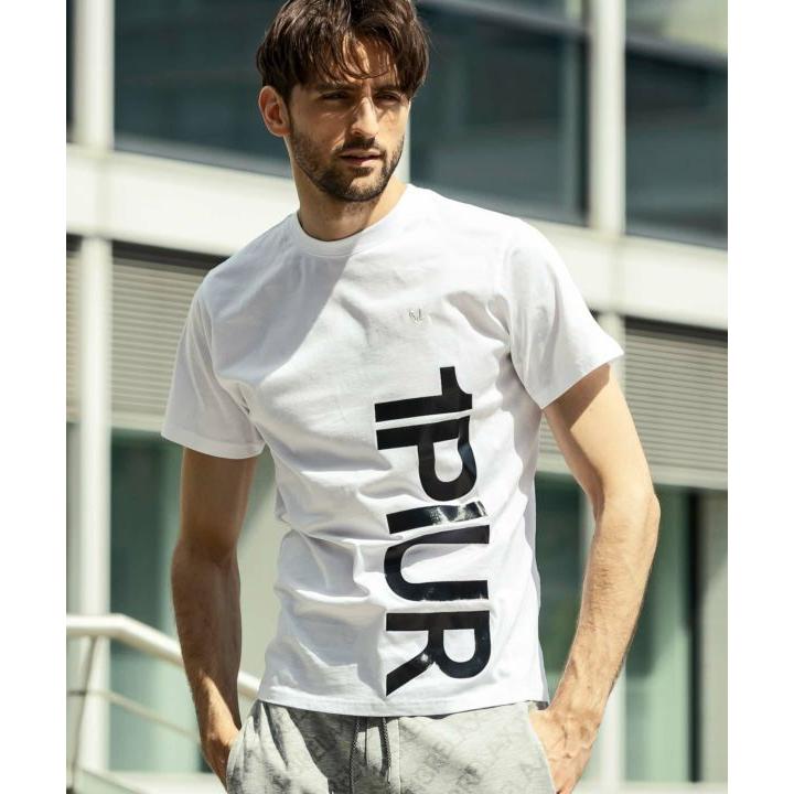 1PIU1UGUALE3 RELAX ウノピゥウノウグァーレトレ リラックス 半袖 Tシャツ バーチカルロゴ 1+1=3 メンズ ホワイト 国内正規品 5940【送料無料】｜mejiroleacca｜08