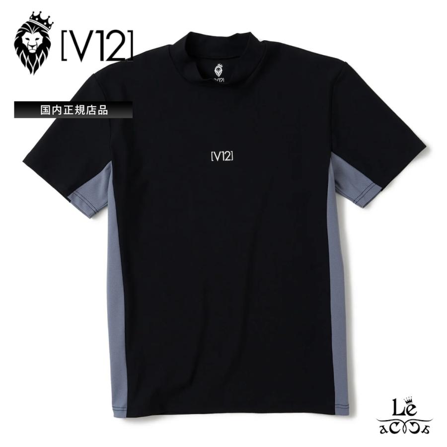 V12（ヴィ・トゥエルヴ） ゴルフ モックネック シャツ 半袖 カットソー