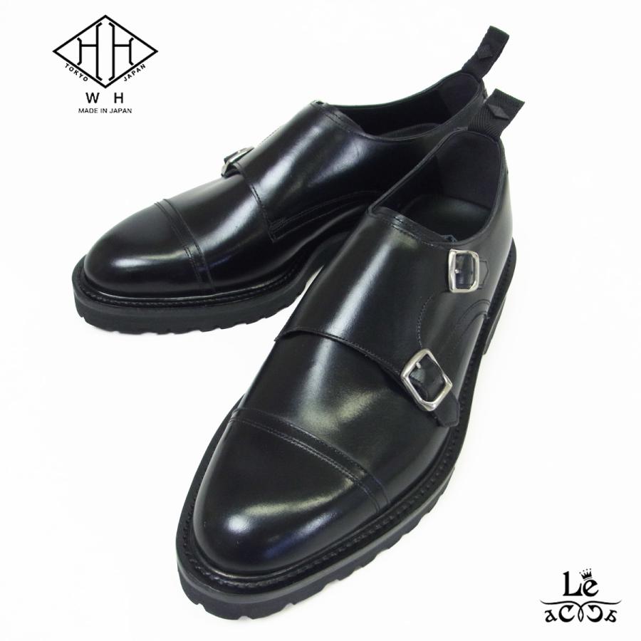 h.. WH ダブルエイチ ダブルモンク シューズ メンズ WHS-0300 ブラック  