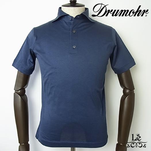 中古直販 Drumohr ドルモア ポロシャツ マーセライズド ポロ メンズ 半袖 コットン ネイビー ブルー 無地 カッタウェイ イタリア 国内正規品 送料無料 販売済み Www Superavila Com