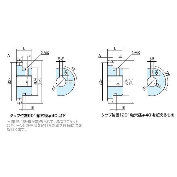 椿本　フィットボアスプロケット　RS40-1B14TQ-H012N-J04D2M04｜mekasapo｜02