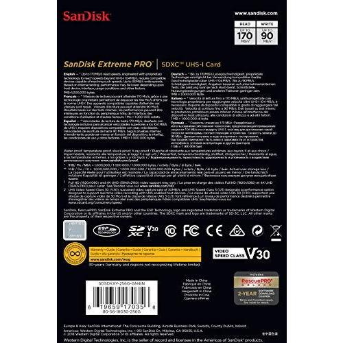 SanDisk サンディスク Extreme Pro SDXC 256GB カード UHS-I 超高速U3