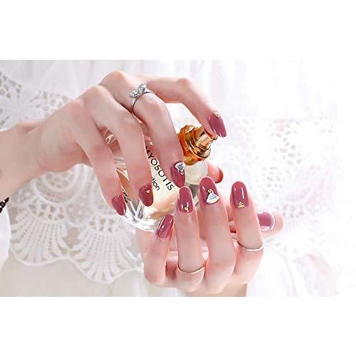 可愛い優雅ネイル 24pcs 無地ネイルチップ 両面接着テープ付き ネイルチップ 結婚式 パーティー 二次会などに ジルコン 手作りネイルチップ あ S メキメキショップ2号店 通販 Yahoo ショッピング