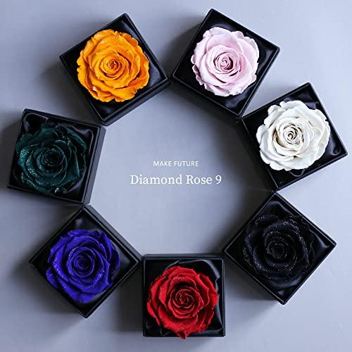 Makefuture Diamond Rose 9 プリザーブドフラワー 花 プロポーズ 薔薇 赤 一輪 フラワーボックス ブライトレッド｜meki5｜02