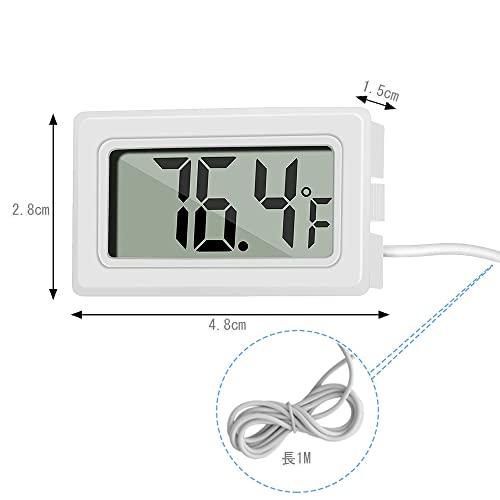 LCDデジタル温度計 -50℃〜110℃ 温度モニター 防水温度プローブ 冷蔵庫 魚タンク 爬虫類 水族館 栽培用 温度計 小型 簡単便利 4個セット｜meki5｜02