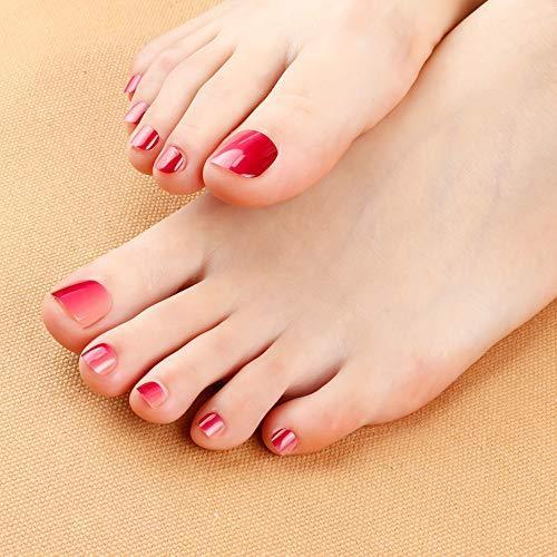 Liarty 24枚 夏の人気 和風 グラデーション 光沢 ピンク フットネイルチップ 短い かわいい つけ爪 足 優雅ネイル S メキメキヤフーショップ 通販 Yahoo ショッピング