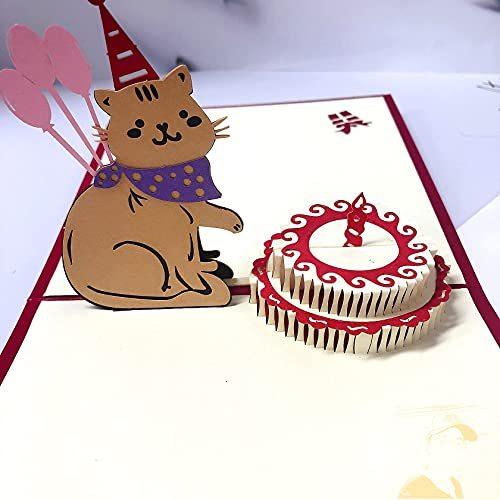 飛び出すカード グリーティングカード 誕生日 バースデーカード 猫 メッセージカード 猫 誕生日カード 猫可愛い手紙 プレゼント 封筒付き Cat S メキメキヤフーショップ 通販 Yahoo ショッピング