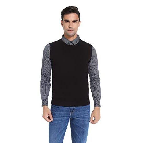 Meadowtom メンズシャツ メンズセーターベスト ニットベスト ドッキング 切替 長袖 春 秋 冬 メンズニットベストドッキングシャツ メンズセ フォーマルシャツ Model Zarna Fr