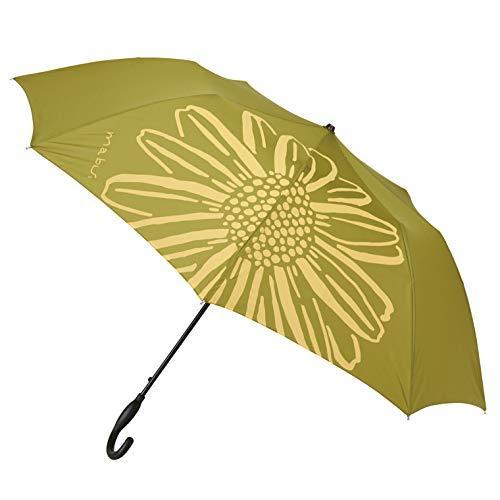 Mabu 長傘 レディース かわいい 花柄 フラワー ショート コンパクト セミ 折りたたみ ワンタッチ ジャンプ 傘 マーガレット 直径 約96cm 新品同様