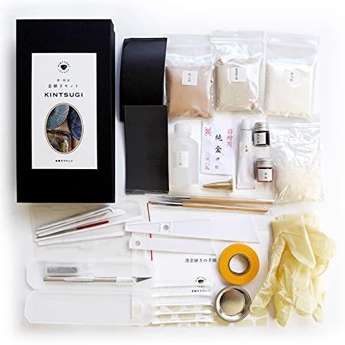 お気にいる プレセント ギフト 父の日 母の日 敬老の日 修繕 修理 皿 器 金継ぎキット 漆 純金 お家でゆっくり本格金継ぎを 陶芸道具 材料