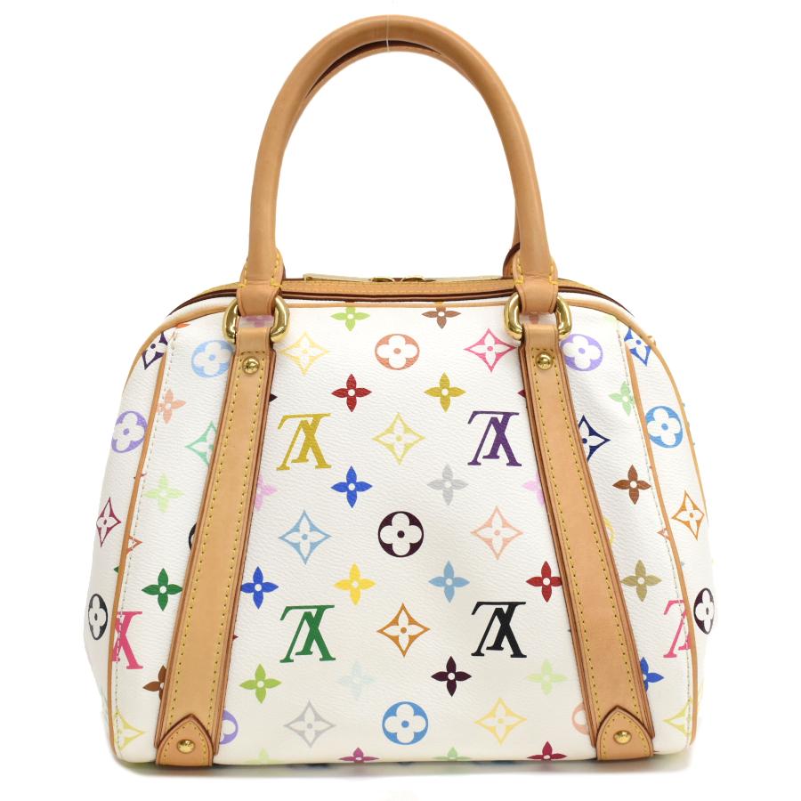 ルイヴィトン プリシラ ハンドバッグ M40096 モノグラムマルチカラーキャンバス レザー ホワイト LOUIS VUITTON