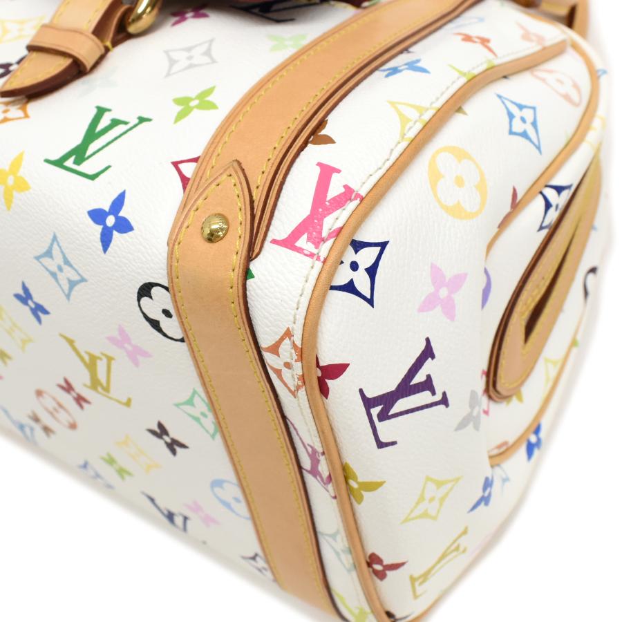 ルイヴィトン プリシラ ハンドバッグ M40096 モノグラムマルチカラーキャンバス レザー ホワイト LOUIS VUITTON