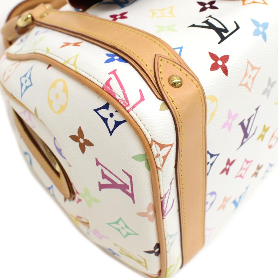 ルイヴィトン プリシラ ハンドバッグ M40096 モノグラムマルチカラーキャンバス レザー ホワイト LOUIS VUITTON