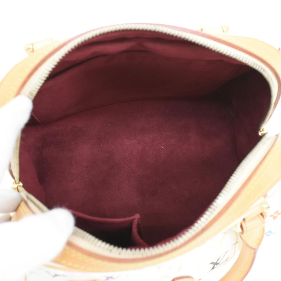 ルイヴィトン プリシラ ハンドバッグ M40096 モノグラムマルチカラーキャンバス レザー ホワイト LOUIS VUITTON