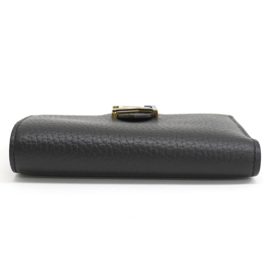 超美品 ルイヴィトン  LV ヴェルティカル ウォレット コンパクト 二つ折り財布 コンパクト財布 ブラック トリヨンレザー M81561 LOUIS VUITTON（ルイ・ヴィトン） LV ヴェルティカル ウォレット