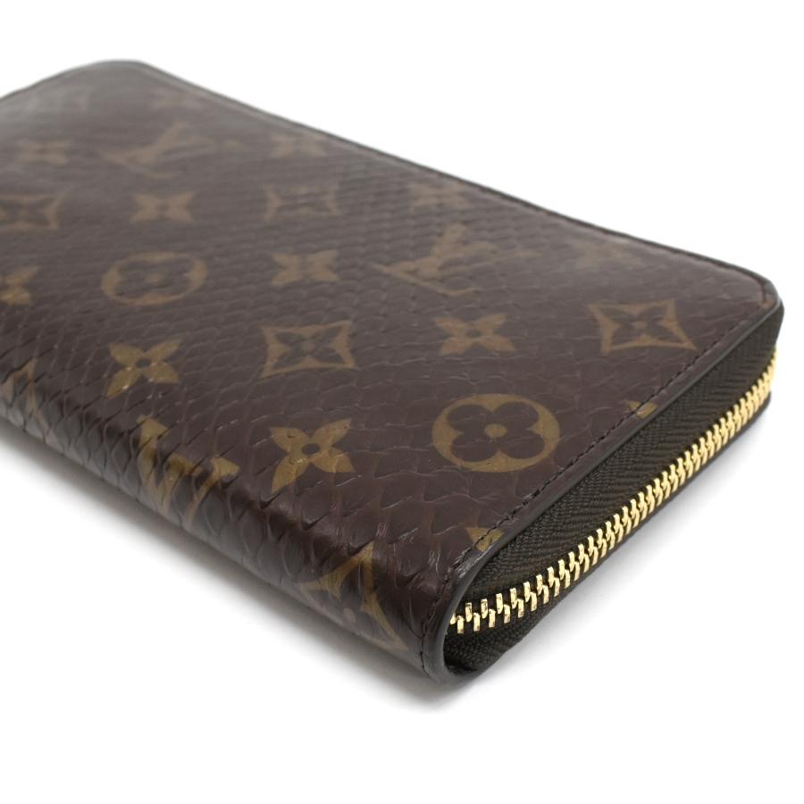 未使用品 ルイヴィトン ジッピーウォレット N80148 モノグラム パイソン レザー ブラウン LOUIS VUITTONの画像