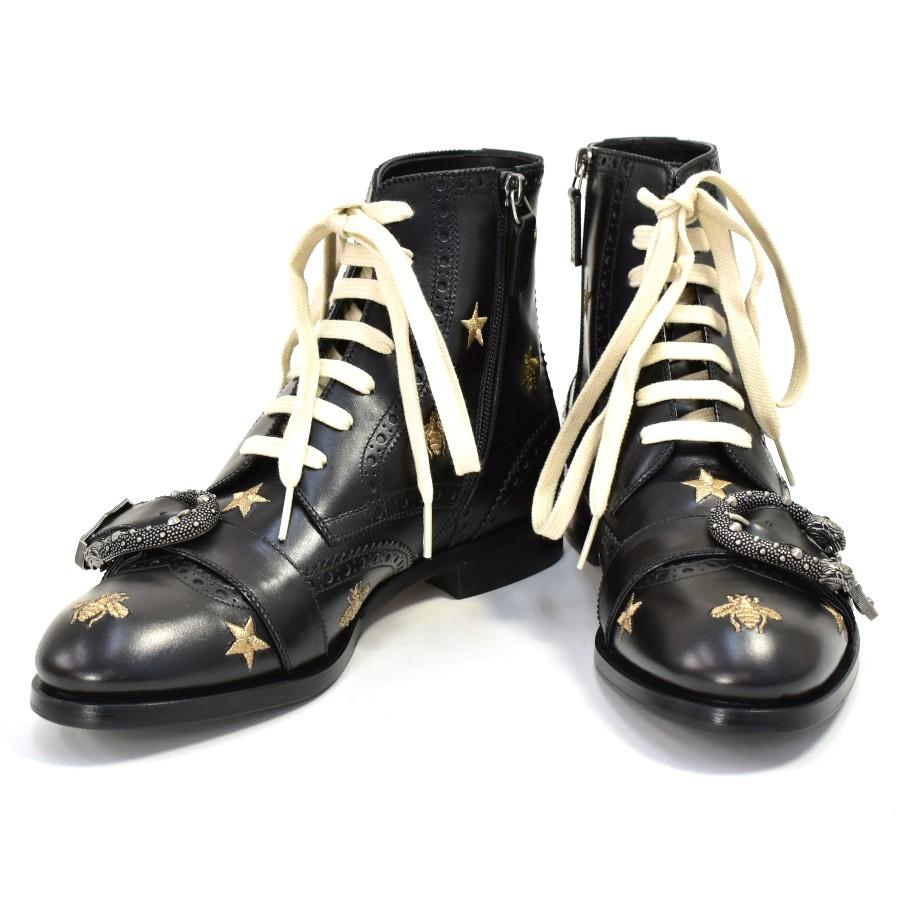 グッチ ブーツ エンブロイダリー ブローグブーツ サイズ7 5 メンズ ブラック Gucci メルキャスト 通販 Yahoo ショッピング