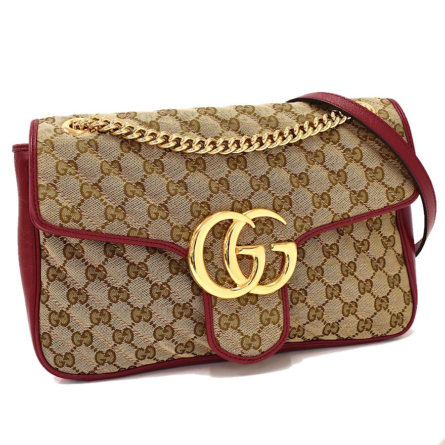 新品同様 グッチ チェーンショルダーバッグ GGマーモント スモール  