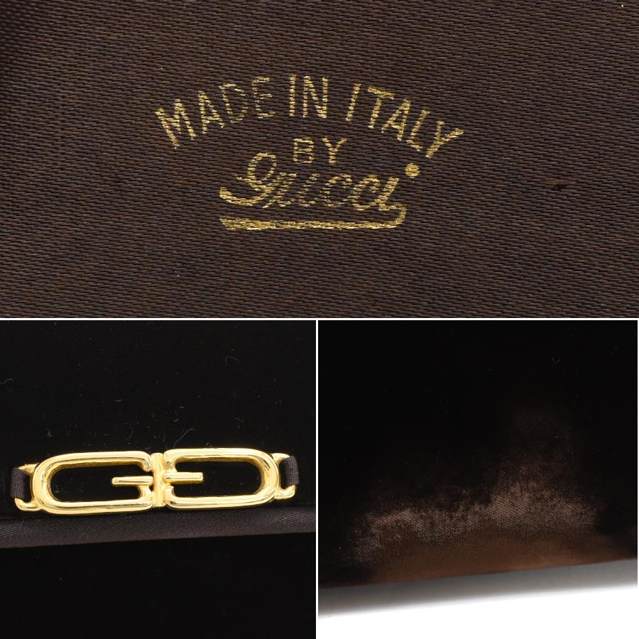 GUCCI グッチ チェーンショルダーバッグ ベルベット ブラウン