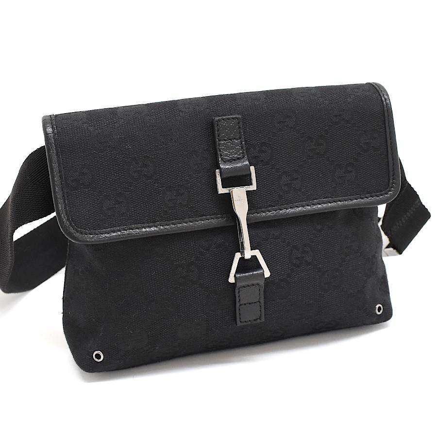 グッチ ベルトバッグ ボディバッグ 92543 GGキャンバス ブラック GUCCI 