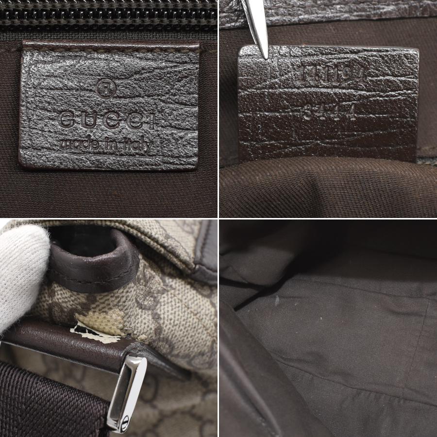 グッチ GGスプリーム メッセンジャー ショルダーバッグ 141194 ベージュ ダークブラウン GUCCI_8