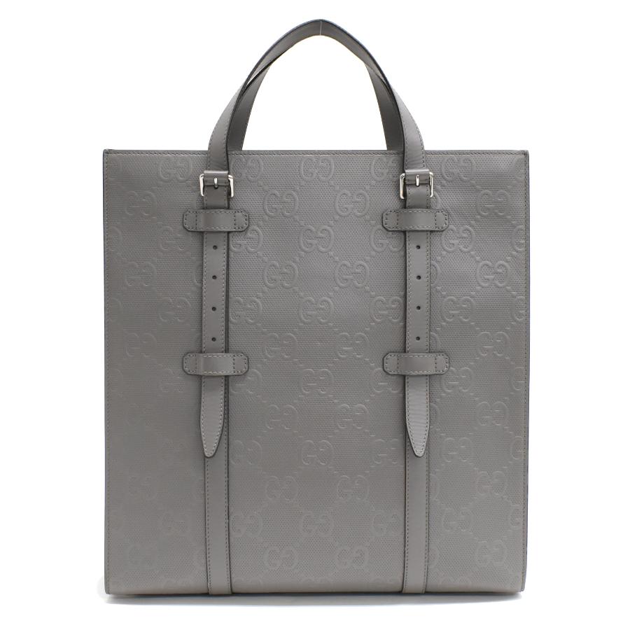 GUCCI（グッチ） トートバッグ 700421 GGエンボス レザー グレー
